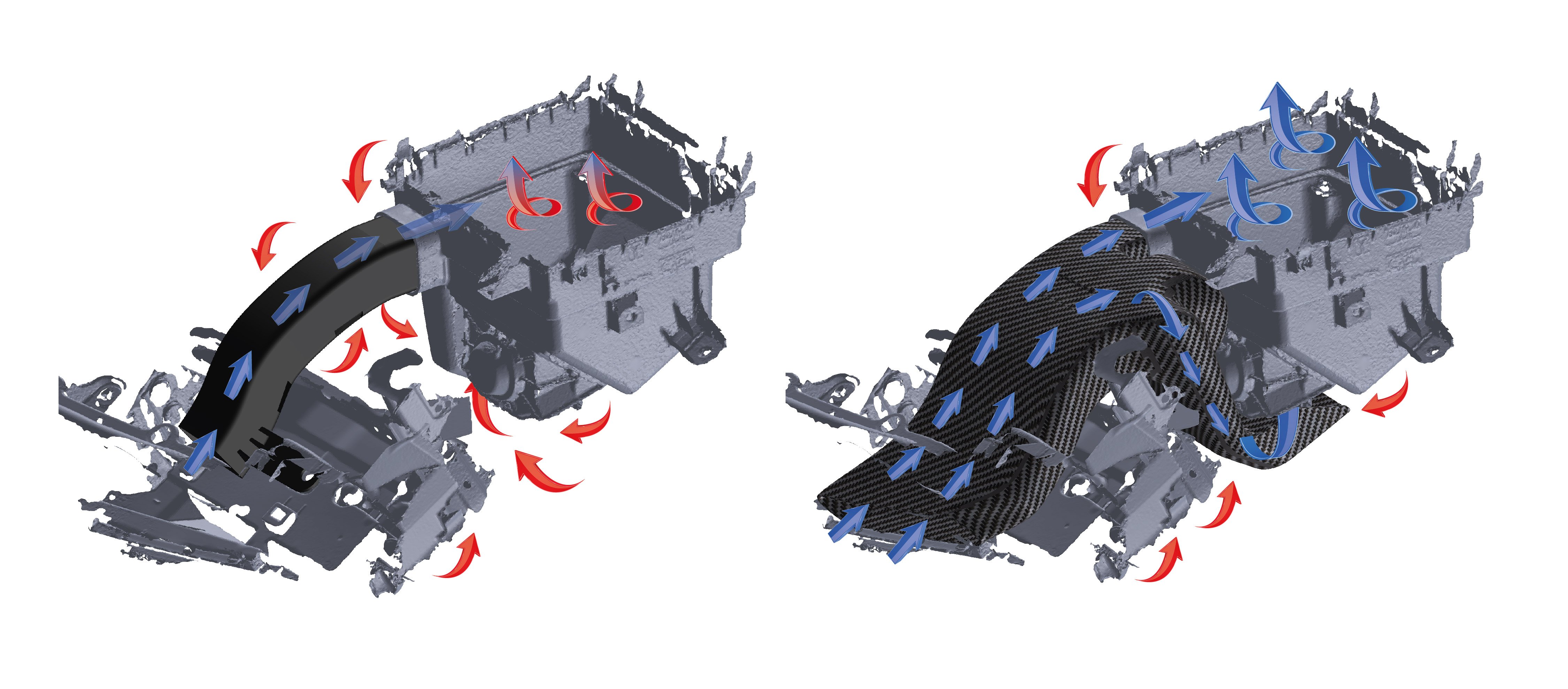 OEM vs Forge air duct flow